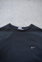 Nike Black Embroidered Swoosh Crewneck — 2000s (L) - Retrospective Store