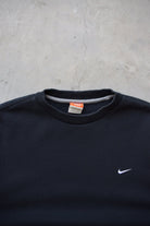 Nike Black Embroidered Swoosh Crewneck — 2000s (M/L) - Retrospective Store