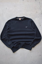 Nike Black Embroidered Swoosh Crewneck — 2000s (M/L) - Retrospective Store