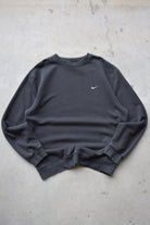 Nike Black Embroidered Swoosh Crewneck — 2000s (XL) - Retrospective Store
