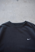 Nike Black Embroidered Swoosh Crewneck — 2000s (XXL) - Retrospective Store