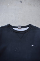 Nike Black Embroidered Swoosh Crewneck — 2000s (XXL) - Retrospective Store
