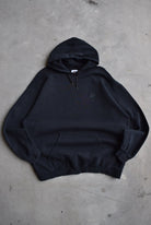 Nike Black Embroidered Swoosh Hoodie — 1990s (XXL) - Retrospective Store