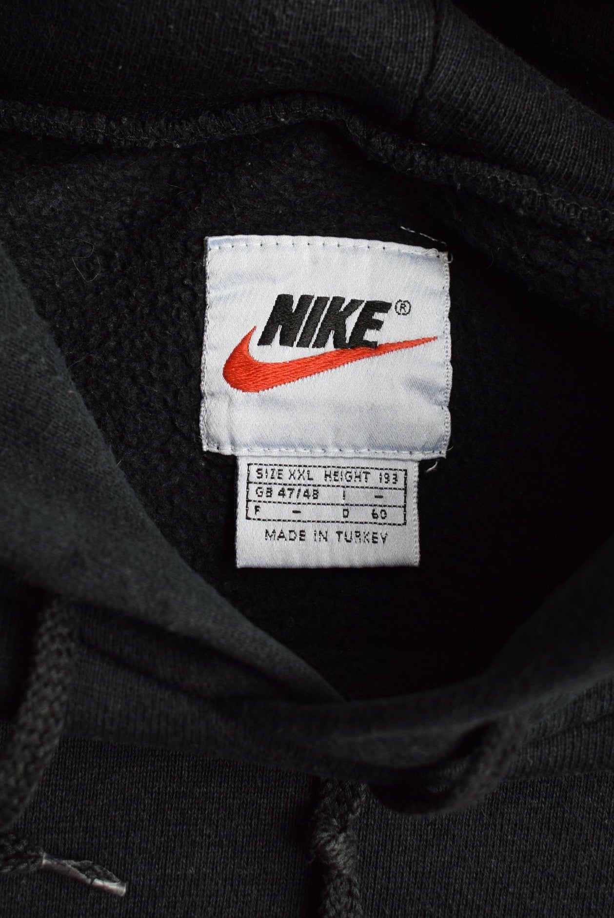 Nike Black Embroidered Swoosh Hoodie — 1990s (XXL) - Retrospective Store