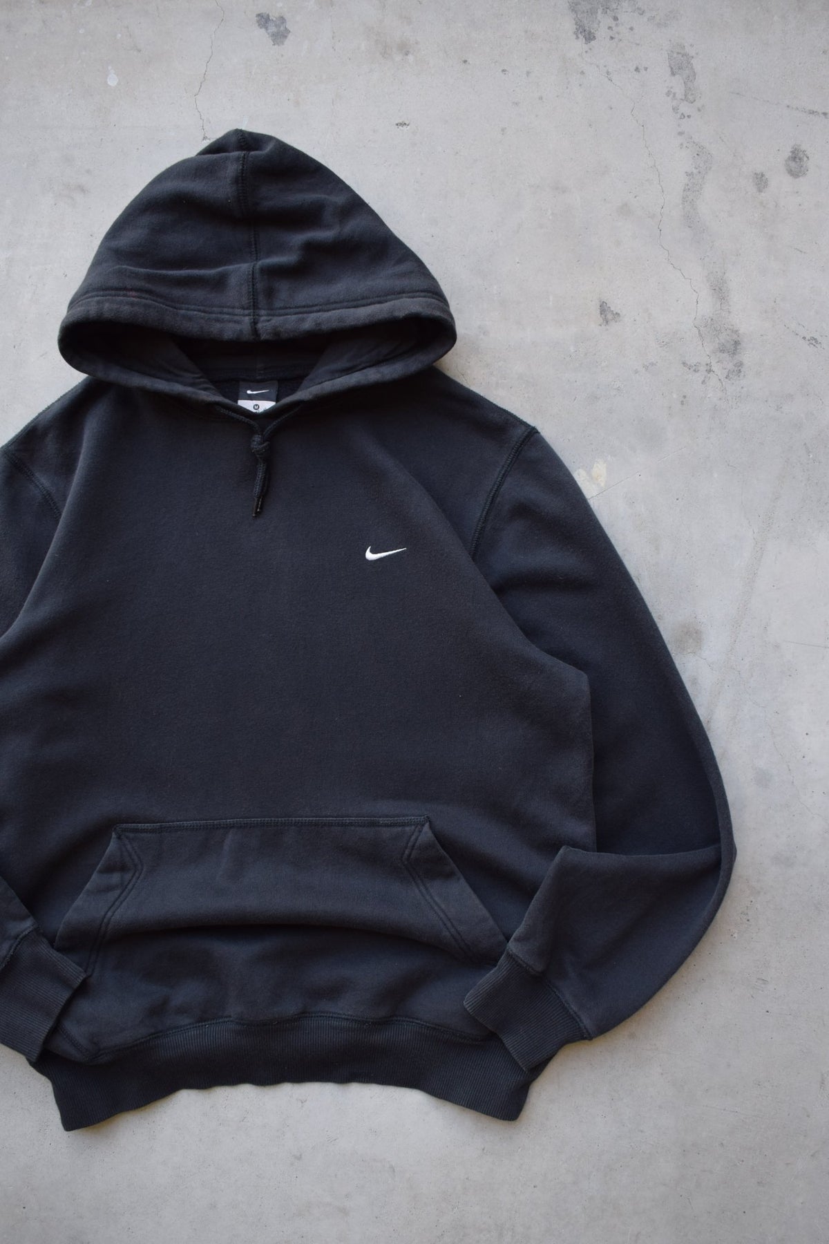 Nike Black Embroidered Swoosh Hoodie — 2000s (M) - Retrospective Store