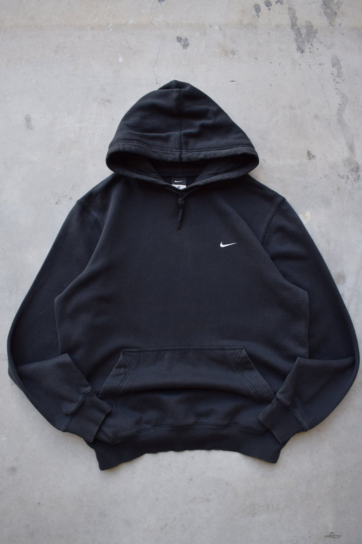Nike Black Embroidered Swoosh Hoodie — 2000s (M) - Retrospective Store