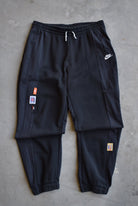 Nike Black Embroidered Swoosh Track Pants — 2000s (L) - Retrospective Store
