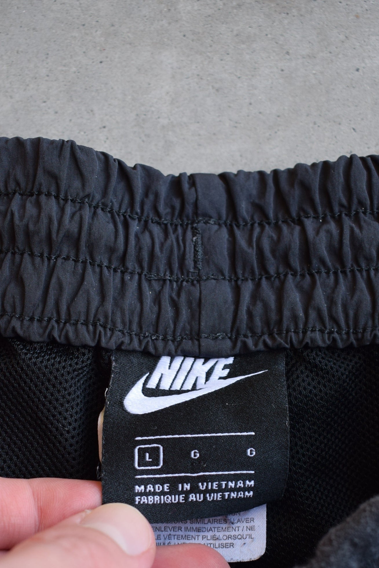 Nike Black Embroidered Swoosh Track Pants — 2000s (L) - Retrospective Store