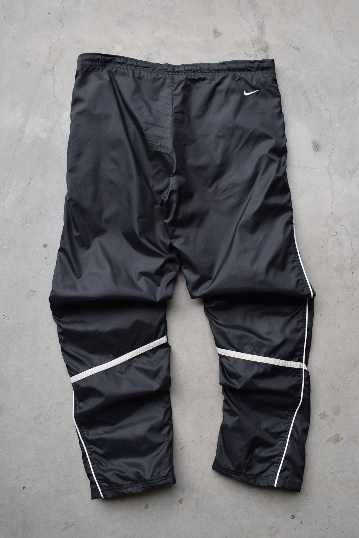 Nike Black Embroidered Swoosh Track Pants — 2000s (S/M) - Retrospective Store