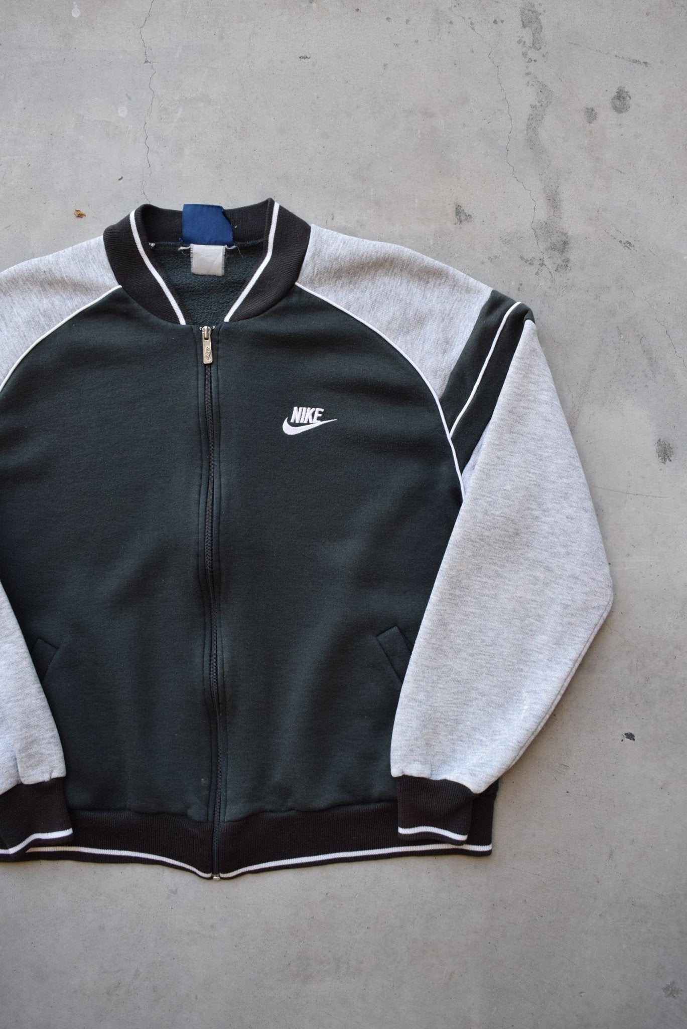 Nike Black & Grey Embroidered Swoosh Jacket — 1980s (M/L) - Retrospective Store