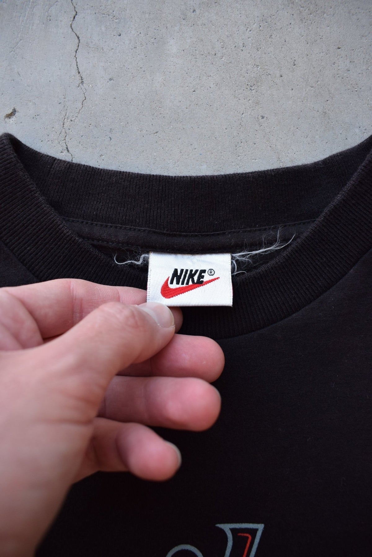 Nike Black Spellout Tee — 1990s (M) - Retrospective Store