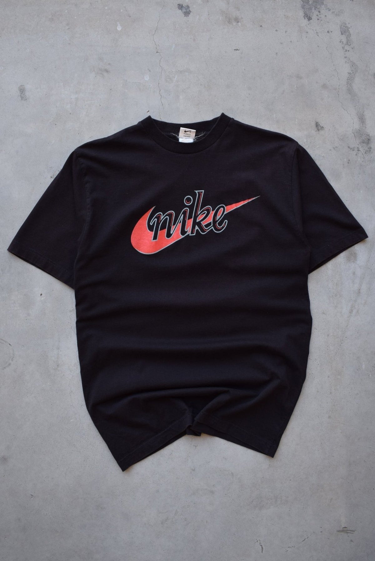 Nike Black Spellout Tee — 1990s (M) - Retrospective Store