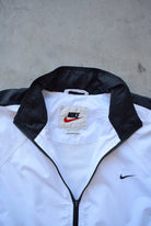 Nike Black & White Embroidered Swoosh Jacket — 1990s (M) - Retrospective Store