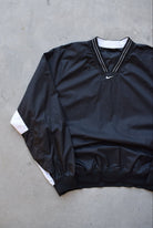 Nike Black & White Embroidered Swoosh Pullover Jacket — 1990s (XXL) - Retrospective Store