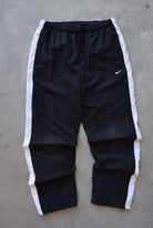 Nike Black & White Embroidered Swoosh Track Pants — 2000s (S/M) - Retrospective Store