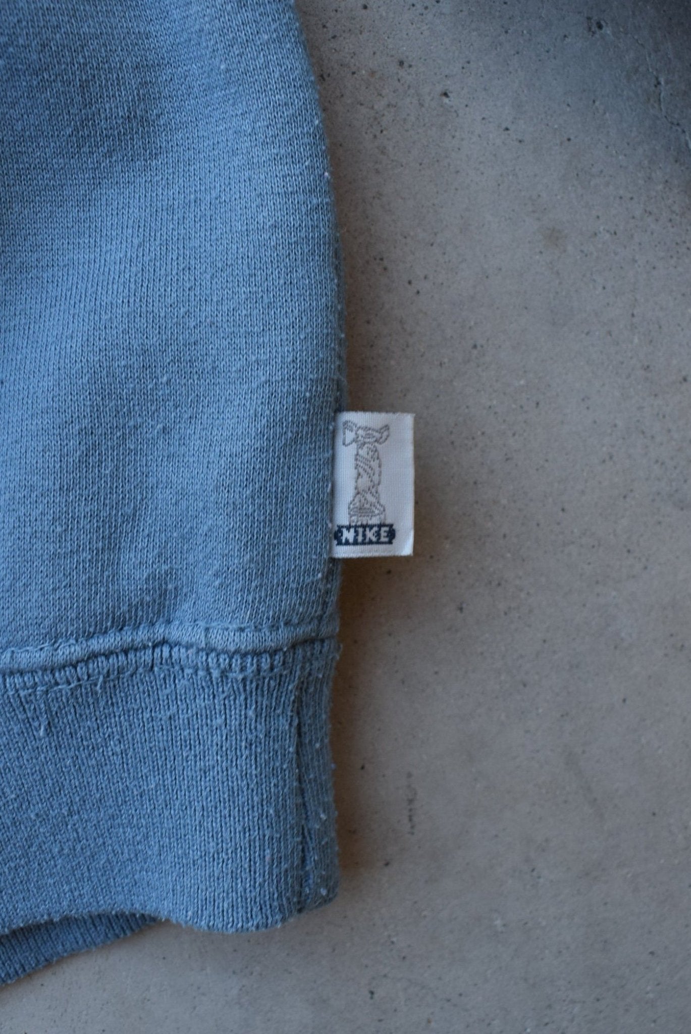 Nike Blue Embroidered Spellout Crewneck — 1990s (XS/S) - Retrospective Store