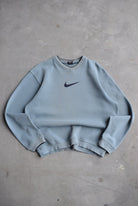 Nike Blue Embroidered Swoosh Crewneck — 1990s (L) - Retrospective Store