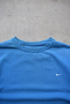 Nike Blue Embroidered Swoosh Crewneck — 2000s (XXL) - Retrospective Store