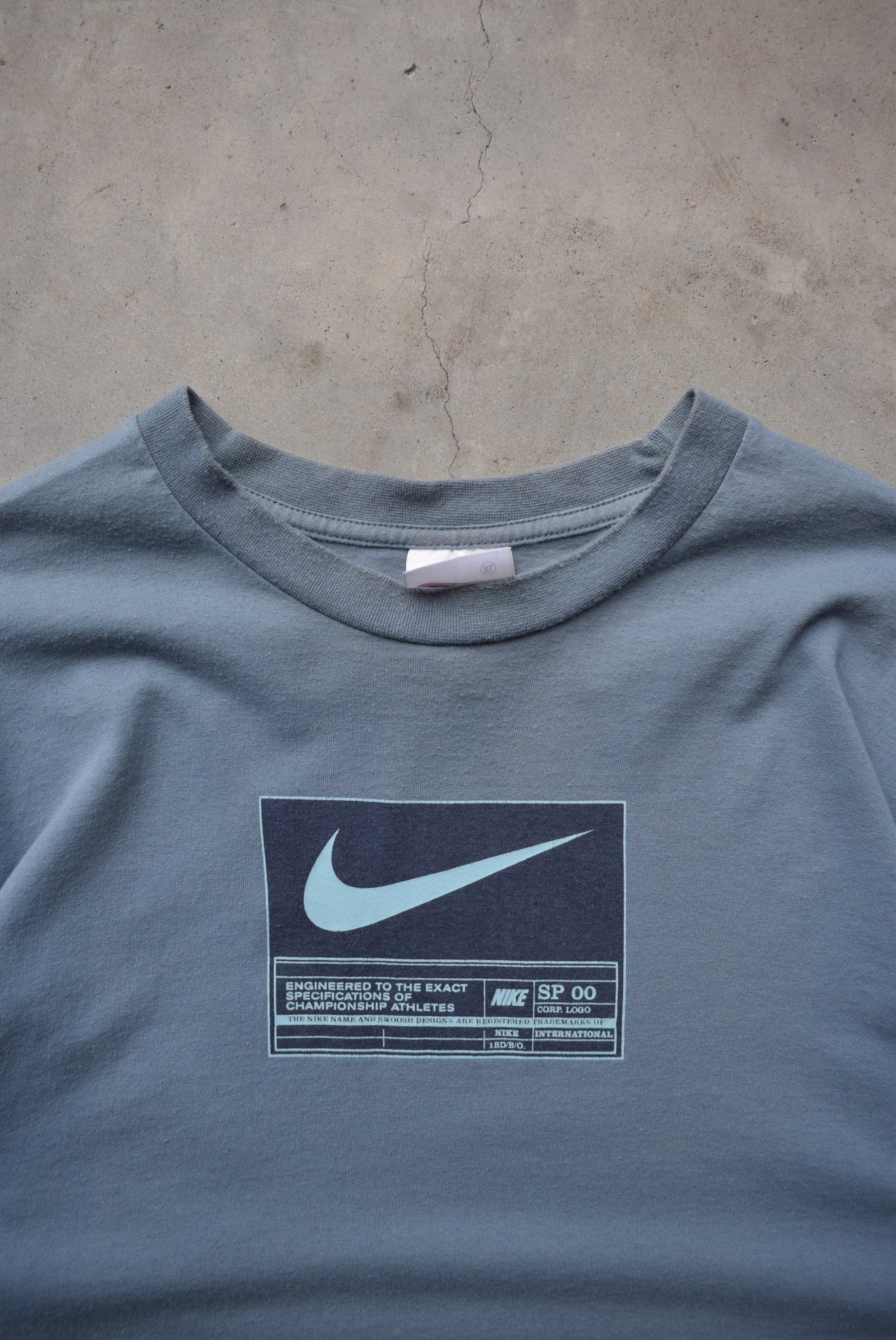 Nike Blue Swoosh Tee — 1990s (L) - Retrospective Store