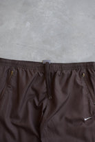 Nike Brown Embroidered Swoosh Track Pants — 2000s (Women's M) - Retrospective Store