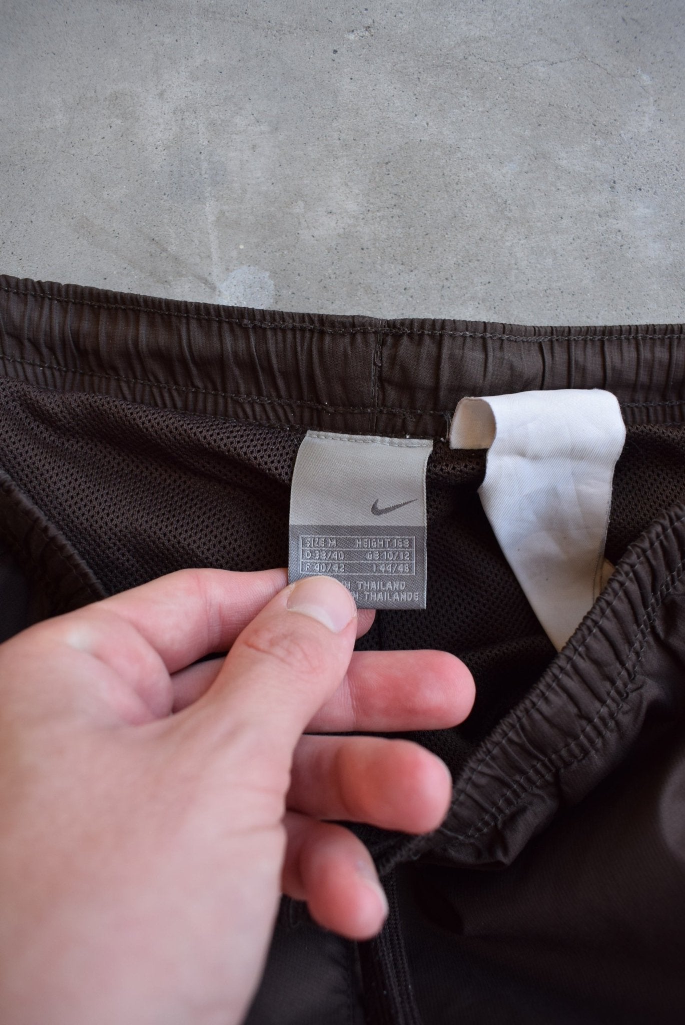 Nike Brown Embroidered Swoosh Track Pants — 2000s (Women's M) - Retrospective Store