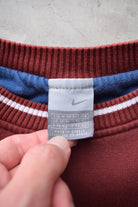 Nike Burgundy Embroidered Swoosh Crewneck — 2000s (M) - Retrospective Store