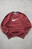 Nike Burgundy Embroidered Swoosh Crewneck — 2000s (M) - Retrospective Store