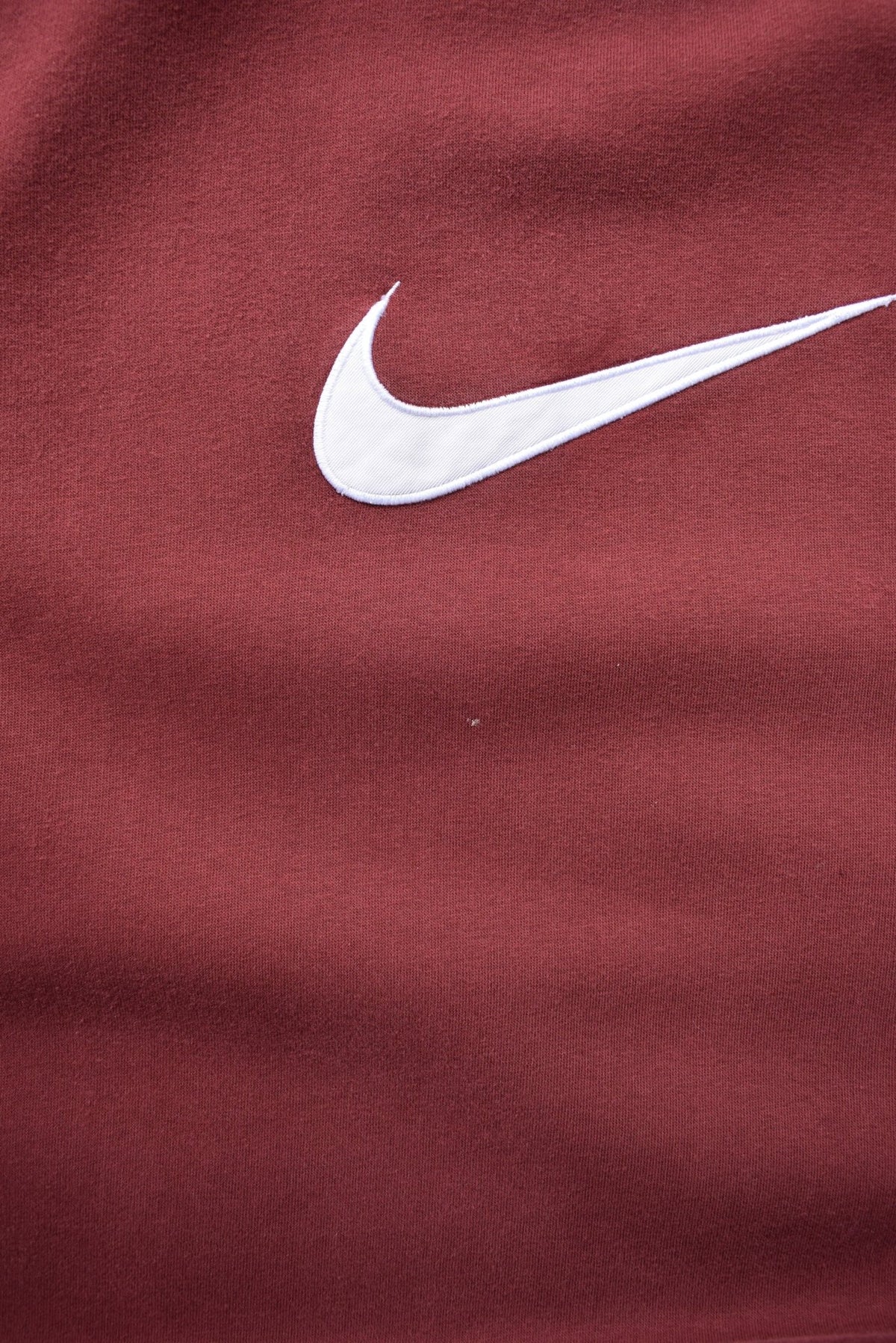 Nike Burgundy Embroidered Swoosh Crewneck — 2000s (M) - Retrospective Store