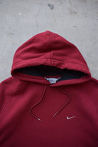 Nike Burgundy Embroidered Swoosh Hoodie — 2000s (M/L) - Retrospective Store