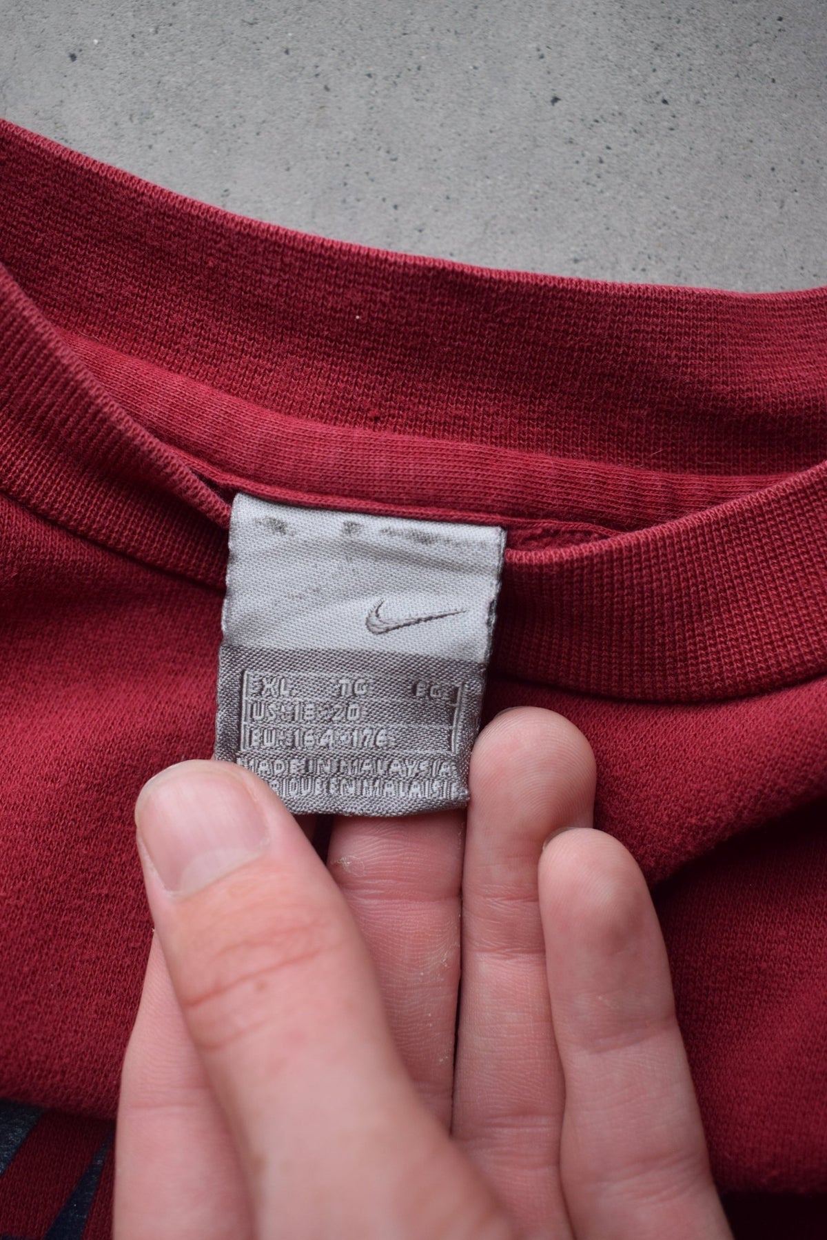 Nike Burgundy Spellout Crewneck — 2000s (S) - Retrospective Store