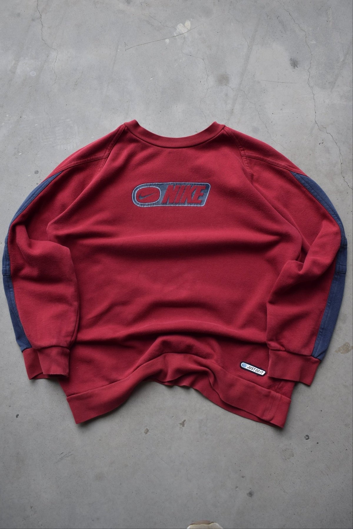 Nike Burgundy Spellout Crewneck — 2000s (S) - Retrospective Store