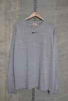 Nike Centre Swoosh Embroidered Long Sleeve Tee — 1990s (L/XL) - Retrospective Store