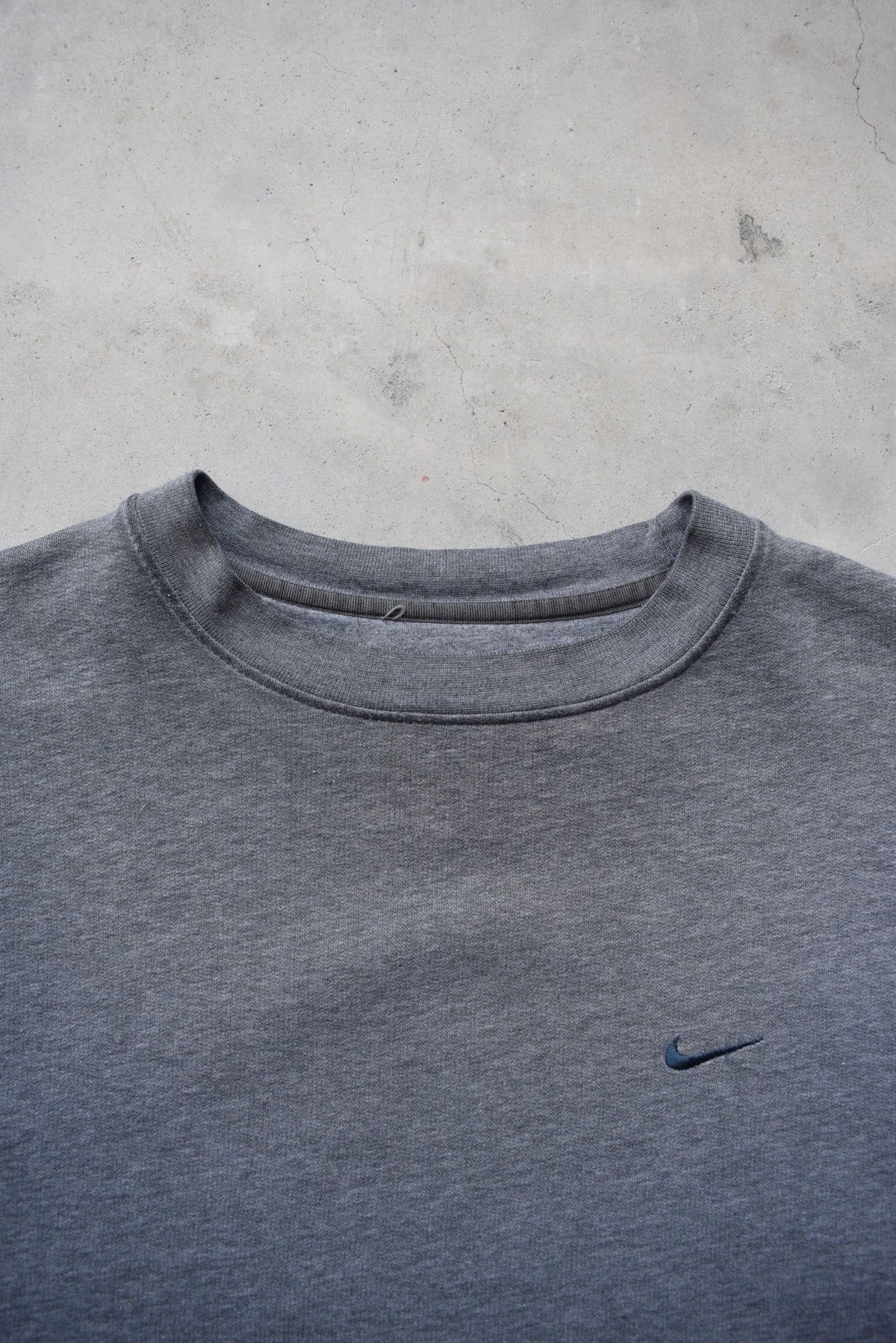 Nike Charcoal Embroidered Swoosh Crewneck — 1990s (L) - Retrospective Store