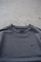 Nike Charcoal Embroidered Swoosh Crewneck — 2000s (L) - Retrospective Store