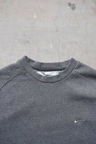 Nike Charcoal Embroidered Swoosh Crewneck — 2000s (XL) - Retrospective Store