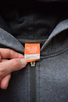 Nike Charcoal Embroidered Swoosh Full-Zip Hoodie — 2000s (XL) - Retrospective Store