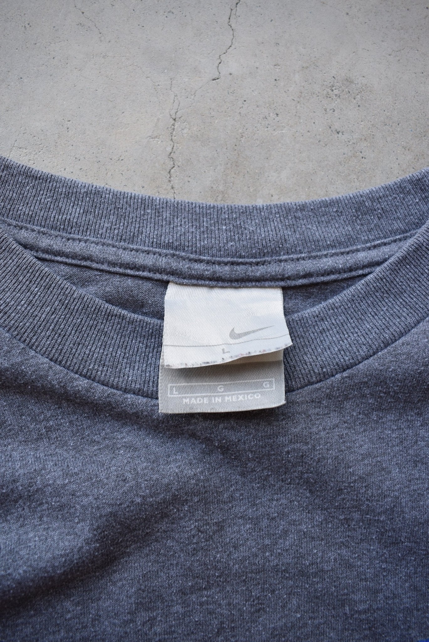 Nike Charcoal Long Sleeve Spellout Tee — 2000s (L) - Retrospective Store
