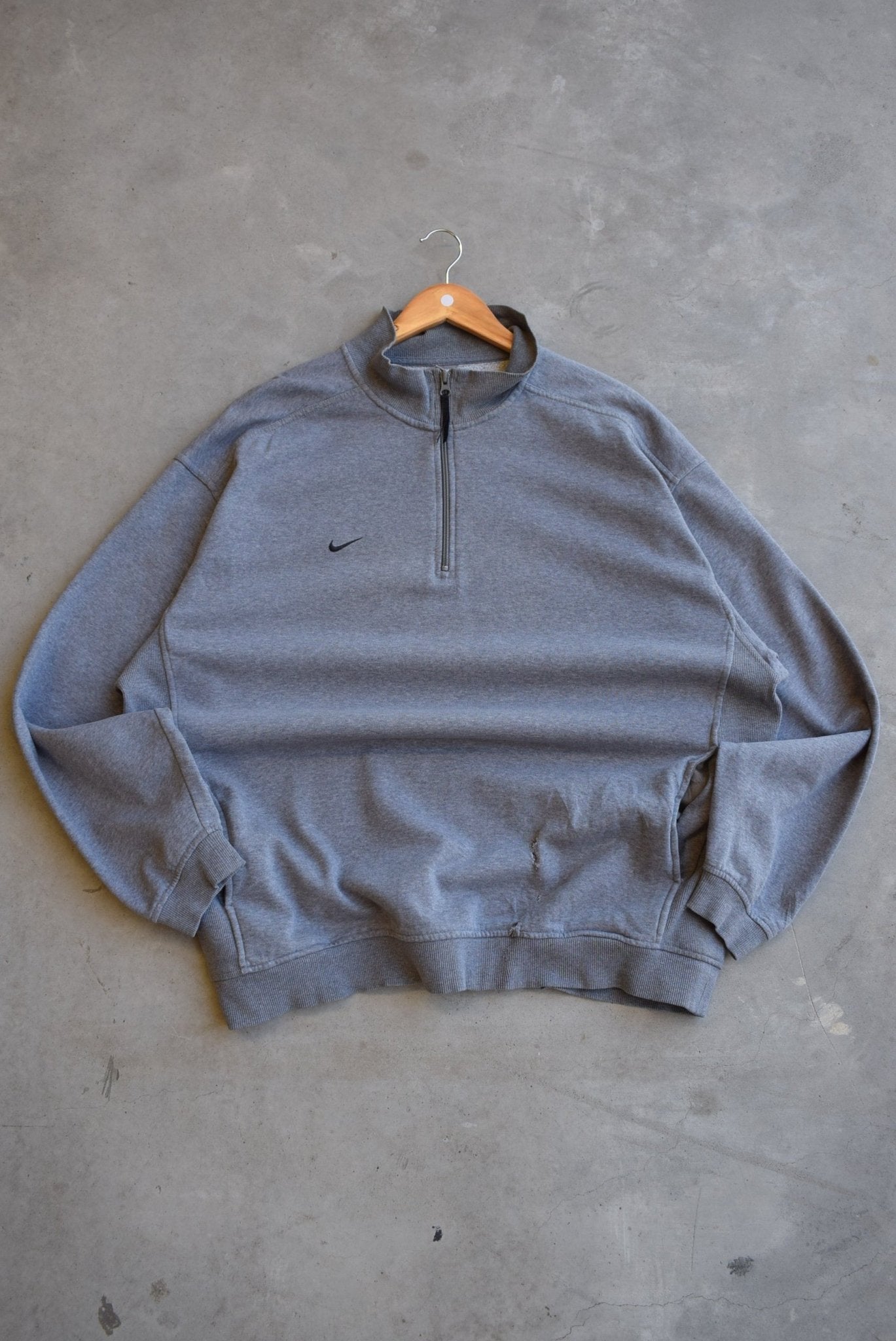 Nike Classic Logo Embroidered Quarter Zip — 2000s (XL) - Retrospective Store