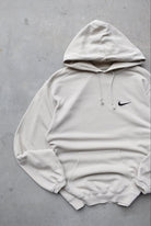 Nike Cream Embroidered Swoosh Hoodie — 1990s (M) - Retrospective Store