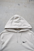Nike Cream Embroidered Swoosh Hoodie — 1990s (M) - Retrospective Store