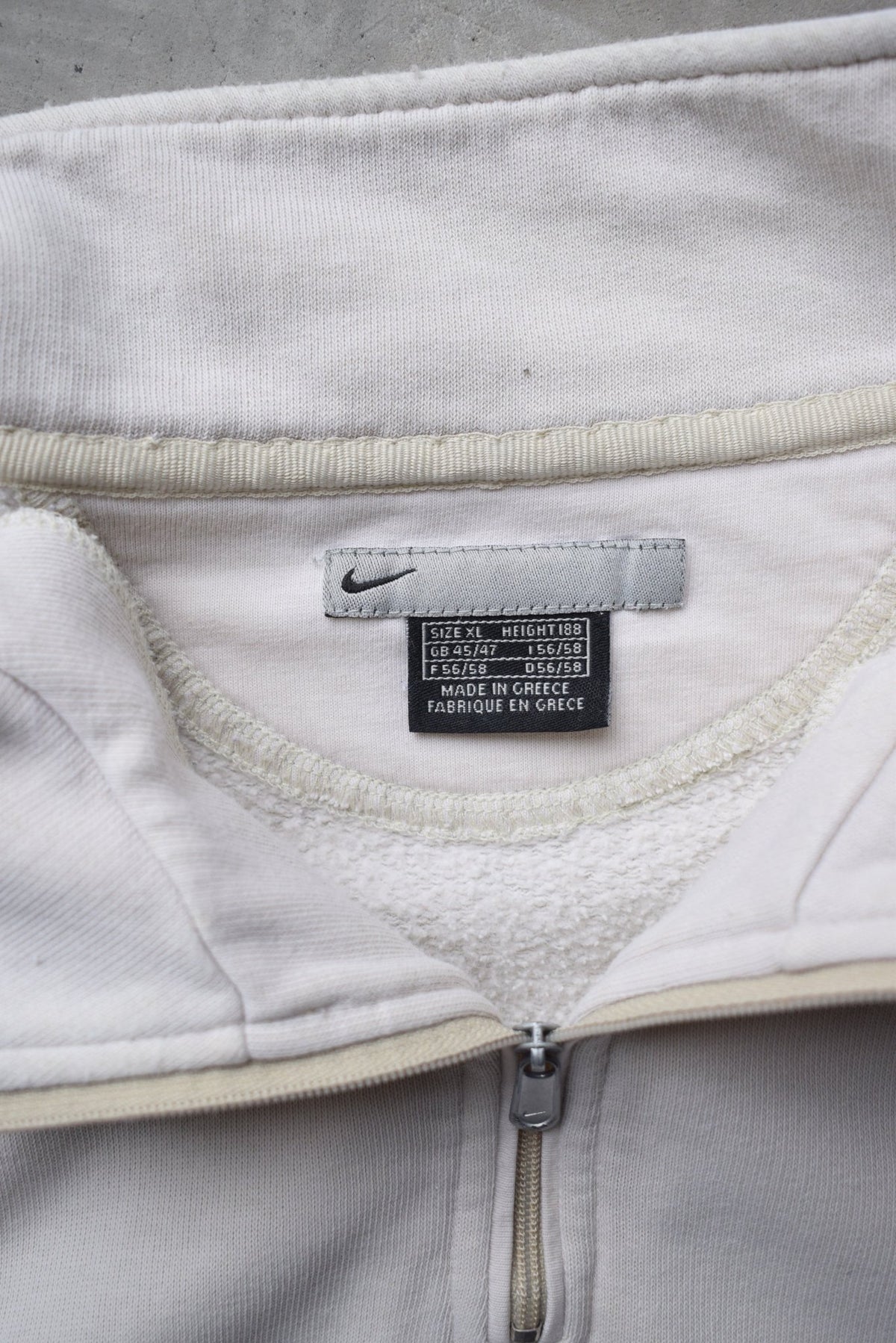 Nike Cream Embroidered Swoosh Quarter Zip — 2000s (XL) - Retrospective Store
