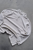 Nike Cream Embroidered Swoosh Quarter Zip — 2000s (XL) - Retrospective Store