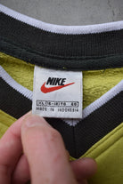 Nike Fluroescent Green Embroidered Swoosh Crewneck — 1990s (M) - Retrospective Store