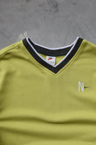 Nike Fluroescent Green Embroidered Swoosh Crewneck — 1990s (M) - Retrospective Store