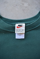 Nike Forrest-Green Embroidered Swoosh Crewneck — 1990s (L) - Retrospective Store