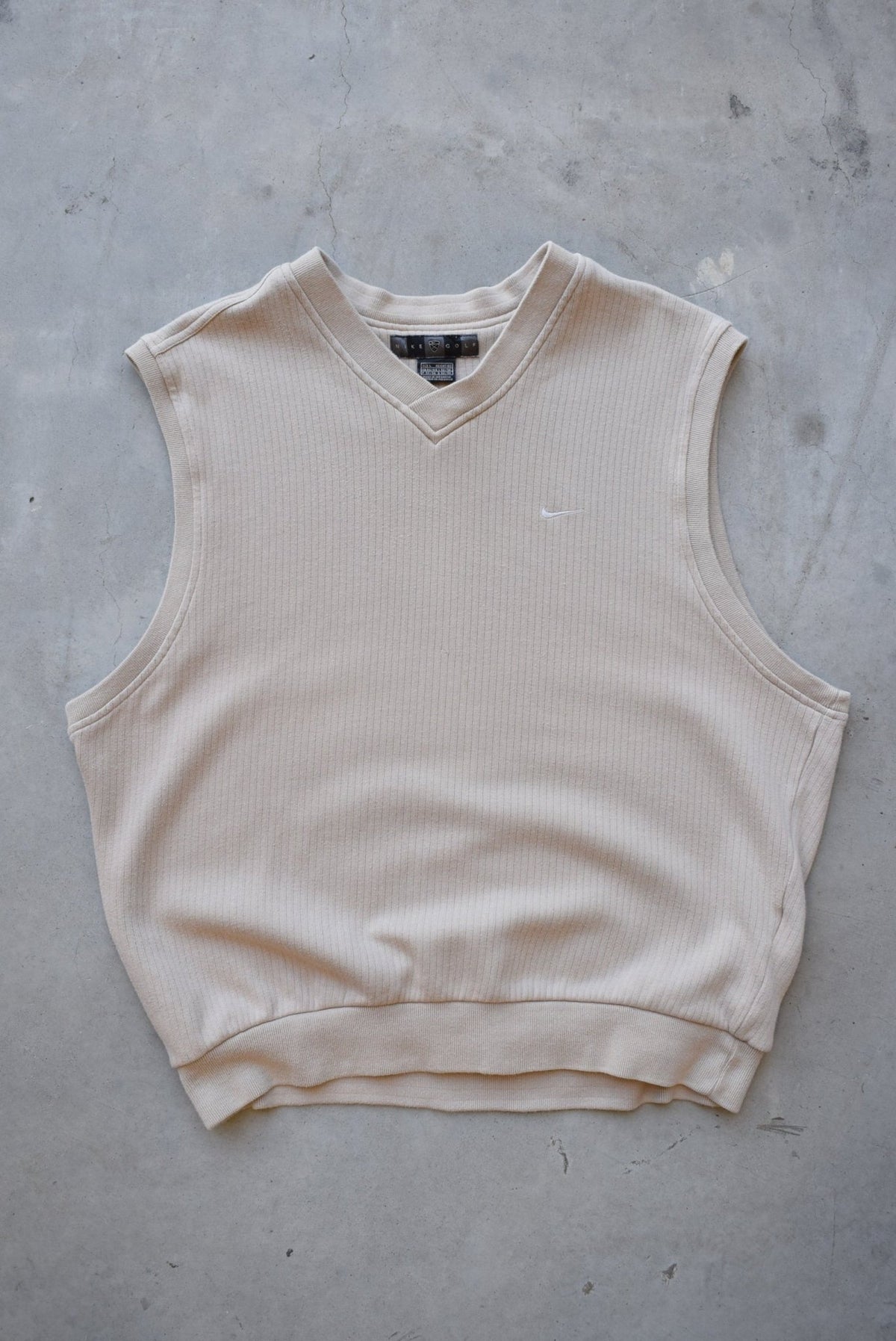 Nike Golf Tan Embroidered Swoosh Vest — 2000s (L) - Retrospective Store