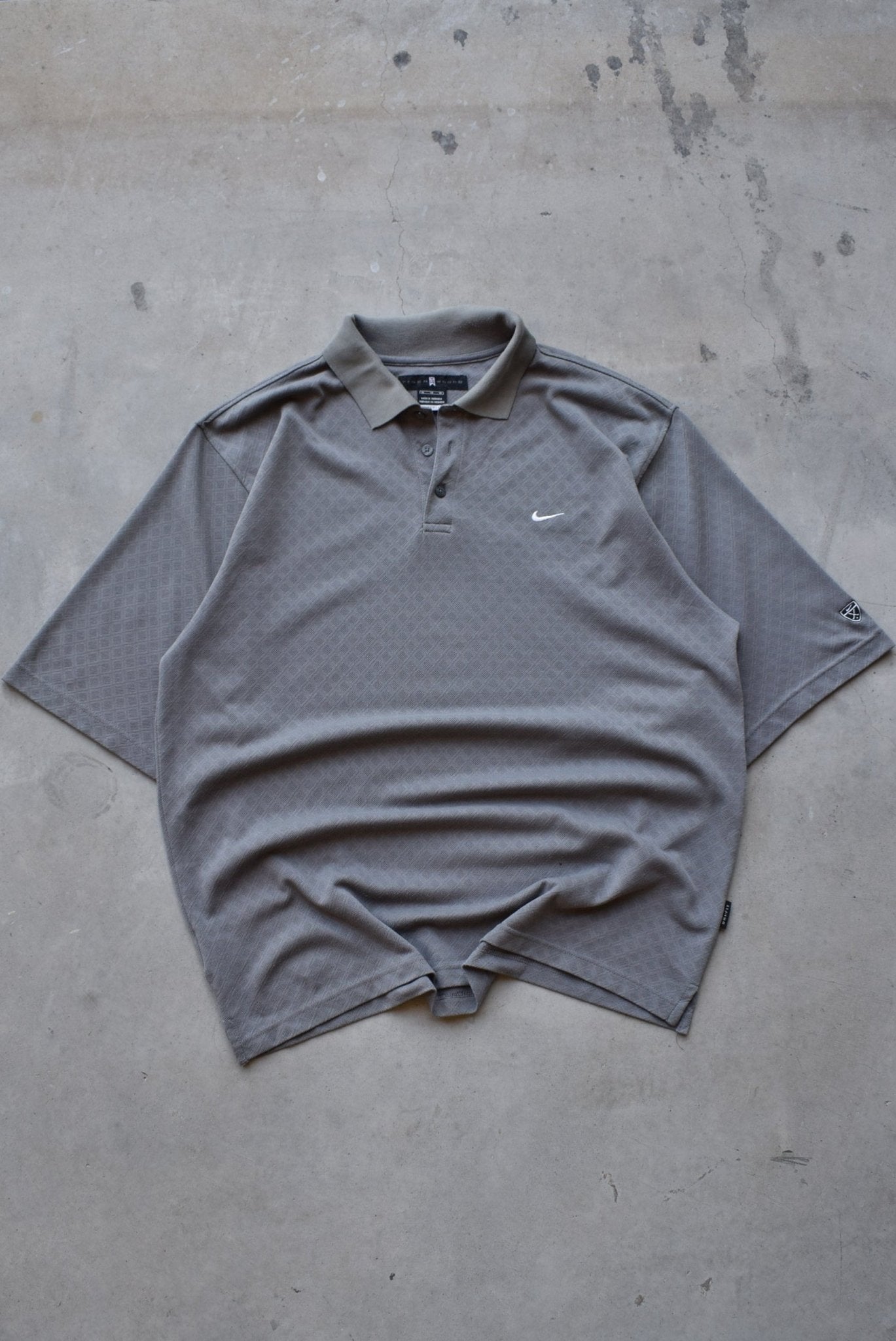 Nike Golf x Tiger Woods Grey Embroidered Swoosh Polo — 2000s (XL) - Retrospective Store