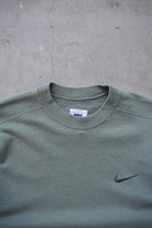 Nike Green Embroidered Swoosh Crewneck — 1990s (M) - Retrospective Store