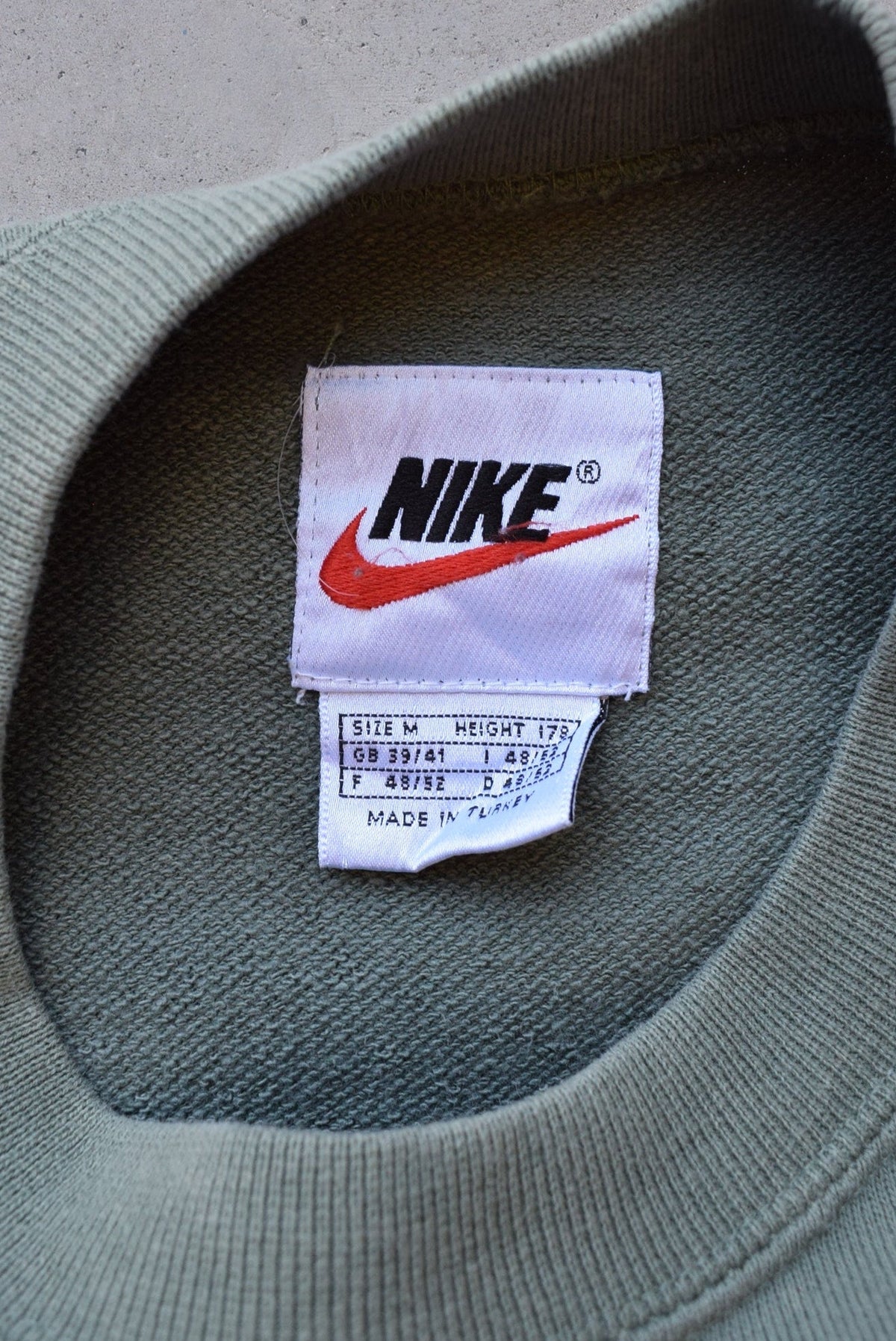 Nike Green Embroidered Swoosh Crewneck — 1990s (M) - Retrospective Store