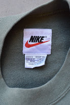 Nike Green Embroidered Swoosh Crewneck — 1990s (M) - Retrospective Store
